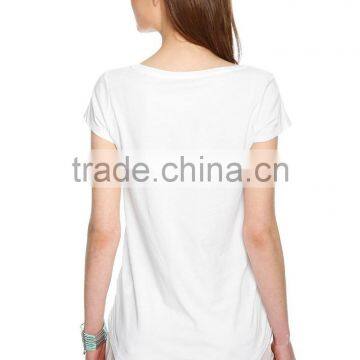 Women100% Cotton 160g,180g Casualshort Sleeve Rounded Hem T-shirt With Geometry Printing photo-2
