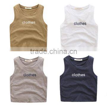 Wholesale summer sleeveless cotton boys casual children tops