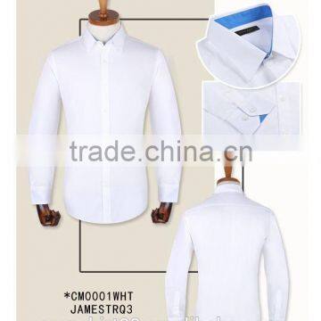 100% cotton poplin white shirts made to measure custom mens dress shirt