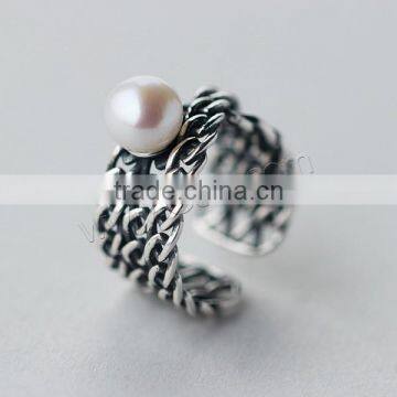 Fashion jewelry natural freshwater pearl ring designs for men