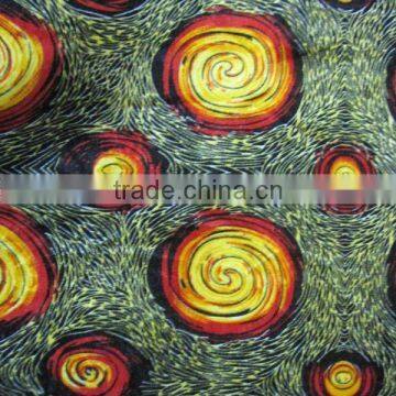 100% polyester printed velvet fabric red sun print velvet