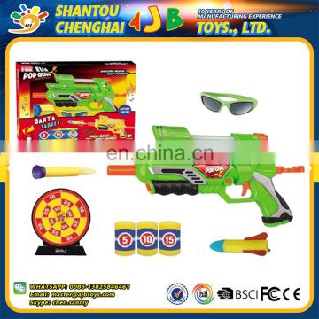 B/O soft bullet pop light up sound gun toy for boys