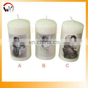 angel printed candle