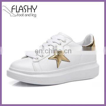 Wholesale women high heel sneakers lady lace up casual shoes