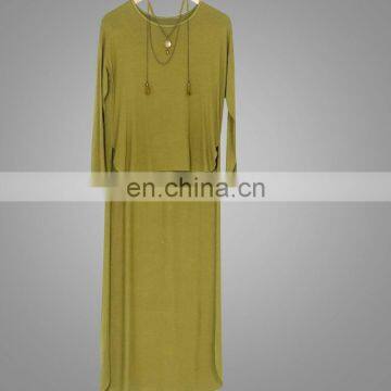 Latest Beautiful Top Adults Age Group And OEM Supply Type Fancy Islamic Clothes High -low Long Puff Knit Girls Tunic /Blouse photo-5