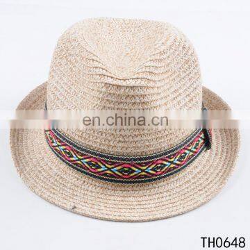 TOROS customized logo fashion panama straw hat sun hat wholesale men fedora hat