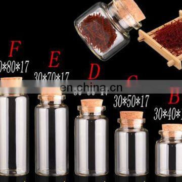 wholesale 30mm wishing bottle clear glass tiny wishing bottle vials with corks