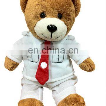 2013 new arrival brown teddy bear/ Graduation bear with T-shirt and red necktie