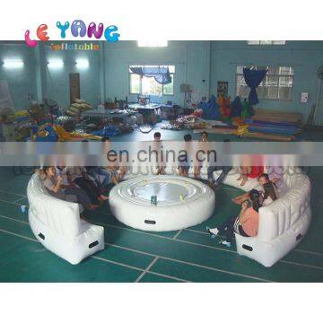 Round Shape Modern Living Room White Inflatable Air Lounger Fireproof Sofa photo-2