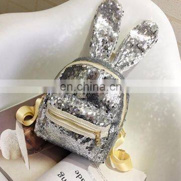 Fashion Personality Cool Rabbit Ears Sequins Backpack photo-4