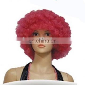 MCW-0416 Party Masquerade synthetic short women wine red Afro wig