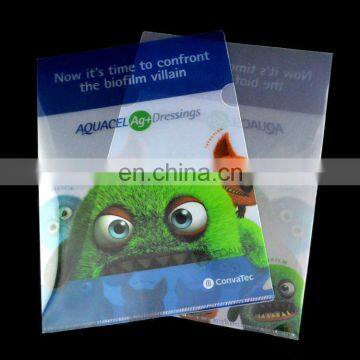 l shape a4 custom plastic transparent promotion folder