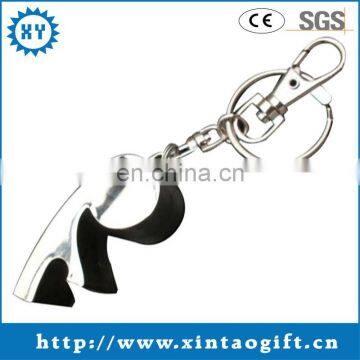 2014Promotional whistle metal keychain with bottle opener