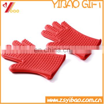 waterproof and heat resistant silicone BBQ gloves for hand protection