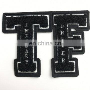 New design chenille embroidery /letters glass bead iron/sew on patch