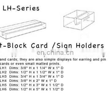 Clear acrylic slot block,acrylic block sign holder