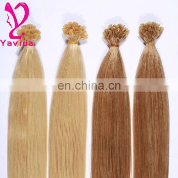 Alibaba express pre-bonded/u-tip/i-tip/v-tip/keratin/nail unprocessed remy fusion hair extension