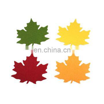 Customized laser cutting Maple leaves design felt placemat from china supplier