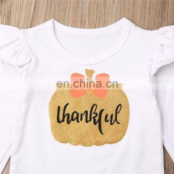 Long Sleeves Shirt And Suspender Skirt Kids Thanksgiving Costume Girls Clothing Set photo-4