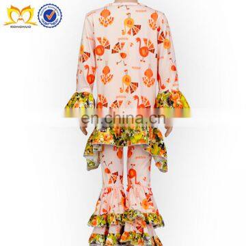 Adorable Turkey Ruffle 2PC Clothing Set Children's Boutique Fashion Thanksgiving Clothing 2018 photo-6