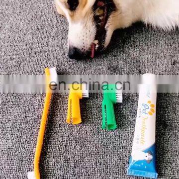 HQP-MR10 HongQiang Finger Puppy Oral Cleaning Toothpaste Tooth Brush Set, Medium Large Pet Dog Tooth Paste Brush Set