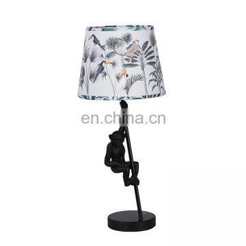 Cute Monkey Shape Resin Base Customized Modern Hotel Nightstand Desk Lamps for Bedroom photo-6