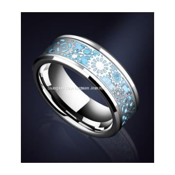 Colored silver foil tungsten gold ring