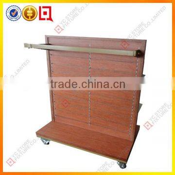 Movable Wooden Clothes Store Display Stand