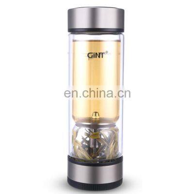 Temperature display double wall  glass drinking tea cup with 304 stainless steel tea filter