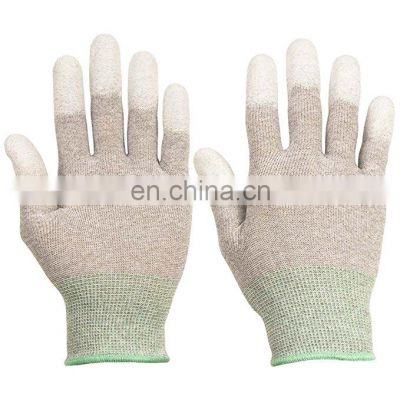 Good Price Nylon PU Finger ESD Coating Gloves Top Fit Working Gloves