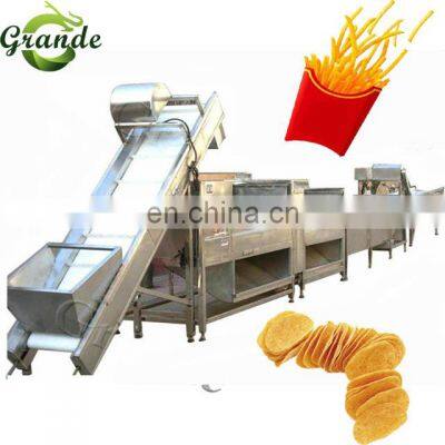 Full Automatic French Fries Production Line Lays Potato Sticks Maker Potato Finger Chips Making Machine