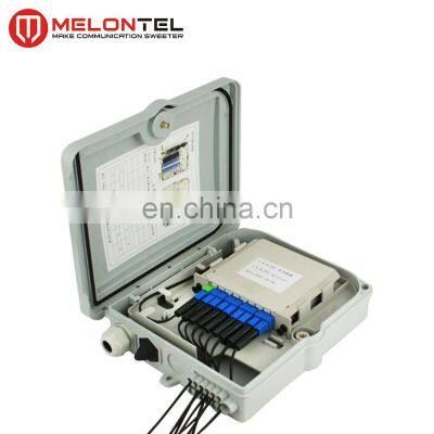 MT-1401 outdoor PP plastic 8 core small FTTH access fiber optic terminal box with 1x8 PLC splitter