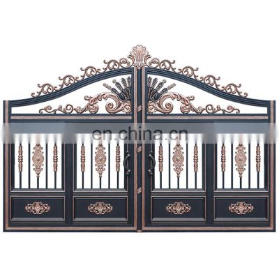 Hot sale wrought iron driveway gate Villa front safety Doors