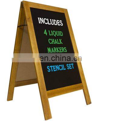 Rustic Wood Frame Free Standing Small double sided Blackboard For Restaurant