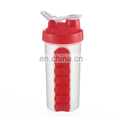 BPA Free Pill Organizer Shaker Water Bottle with Pill Box