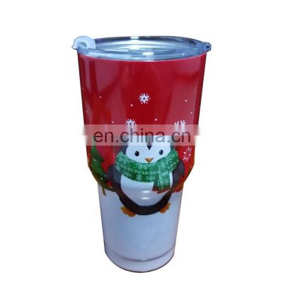 New Design Christmas Stainless Steel Coffee Mug Thermal Cup, Stemless Tumbler