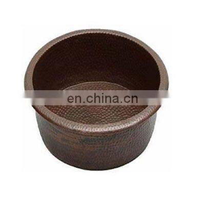 Antique Bronze Color Copper Hammered Bowl Round Shape Foot Soak Hammered Copper Pedicure Bowl At Low Price