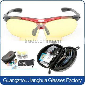 UV400 yellow lens polarized whole set custom biking sunglasses with 5 lens