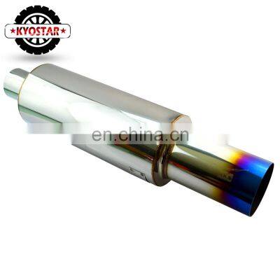 Racing high quality Universal Burnt Tip Stainless Steel Car Muffler Exhaust