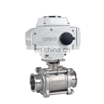 COVNA DN25 1inch AC220V Electric Actuator Sanitary Ball Valve Stainless Steel Motorized Electric Tri Clamp Ball Valve 2 inch 12v