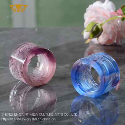 SAINT VIEW 2022 Crystal Beaded Napkin Ring Designer Decorative Wholesale Latest Arrival Table Top Fancy Napkin Holder photo-2