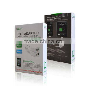 Multi-fuction car adapter with double USB port for ipad/iiphone