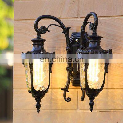 Top Quality Black Bronze Exterior Luxury Design Outdoor Waterproof Wall Lamps For Decoration Garden Porch Lights