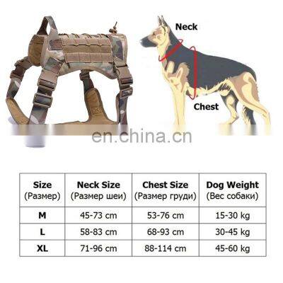 Outdoor Training Big Dog Harness Adjustable Non Pull Tactical Vest Military Dog Harness Tactical Military Dog Harness Vest photo-5