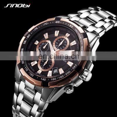 Sinobi Cool Chronograph Watch For Man Full Steel Band Wristwatch China Supplier Original Designer Reloj S9720G photo-2
