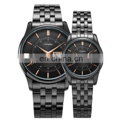 Sinobi Charming S9832G/L Trendy Unique With Full Stainless Steel Band Couple Watch Quartz Waterproof Watches photo-4