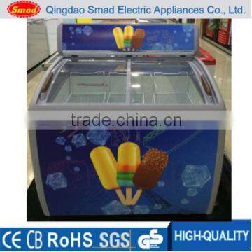 ETL approved Portable commercial sliding door supermarket chest freezer