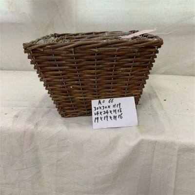 Sturdy And Practical Rustic Willow Baskets Rectangular Shape China Supplies