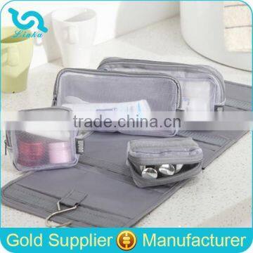 High Quality Travel Foldable Wash Toiletry Bag Travel Wash Bag With Detachable Mesh Compartments