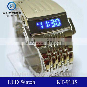 machine cat head stainless steel back slim dial glass sprots lcd iron watch